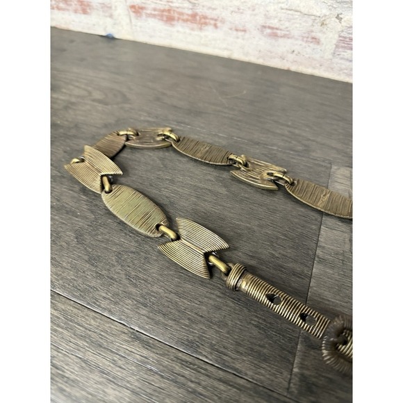 Vintage Heavy Brass African Inspired Cast Belt Linked Beautiful Made In Italy main image 4